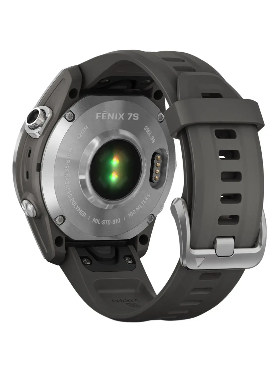 Смарт-годинник Garmin Fenix 7S Silver with Graphite Band (010-02539-00/01)